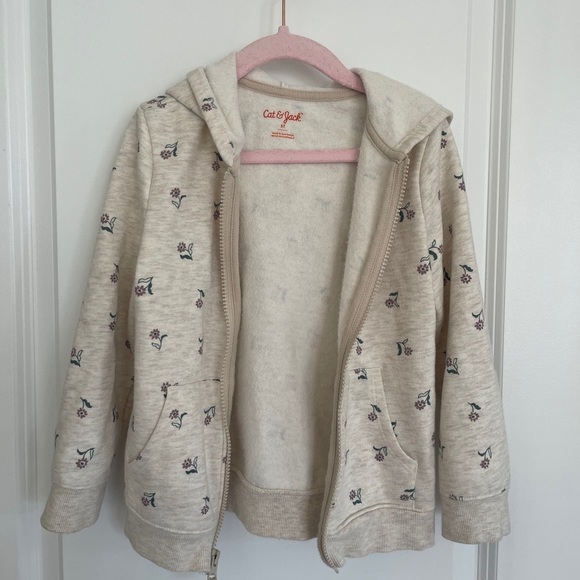 Cat & Jack Other - Cat & Jack Beige Floral Kids Hoodie